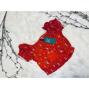 NWT H&M cropped peasant blouse